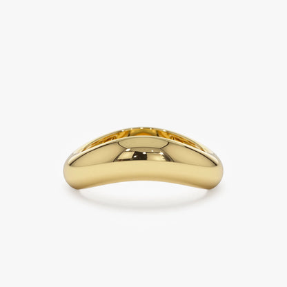 14k Solid Gold Amorphic Shaped Figure Graduated Band Ring