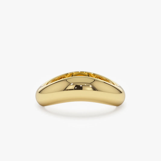 14k Solid Gold Amorphic Shaped Figure Graduated Band Ring