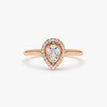14k Gold Diamond Pear Shape Engagement Ring Illusion Set 0.35 ctw