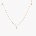 14K Gold 5 Diamond Dangle Necklace Elegant Everyday Sparkle