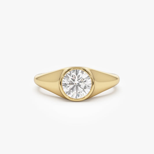 14k Gold Lab Grown Diamond Round Ring 1.00 ctw Alina