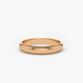 14K Solid Gold 3mm Classic Dome Unisex Wedding Band Ring