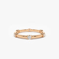 14k Gold Round Diamond 0.34ctw Half Bezel Stackable Eternity Ring