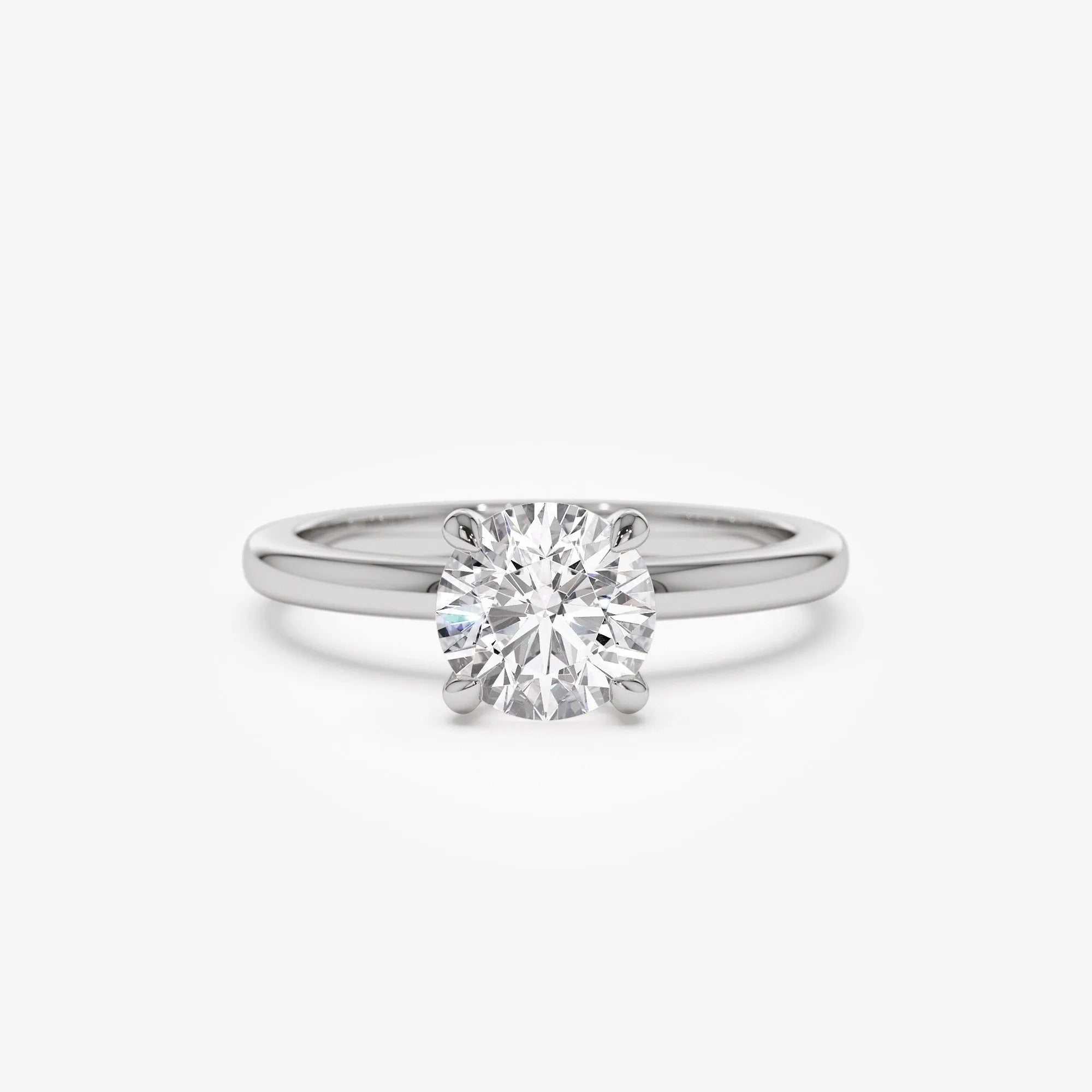 14k Gold Lab Grown Diamond Round Engagement Ring Valerie Four Prong Setting 0.75 to 1.50 ctw