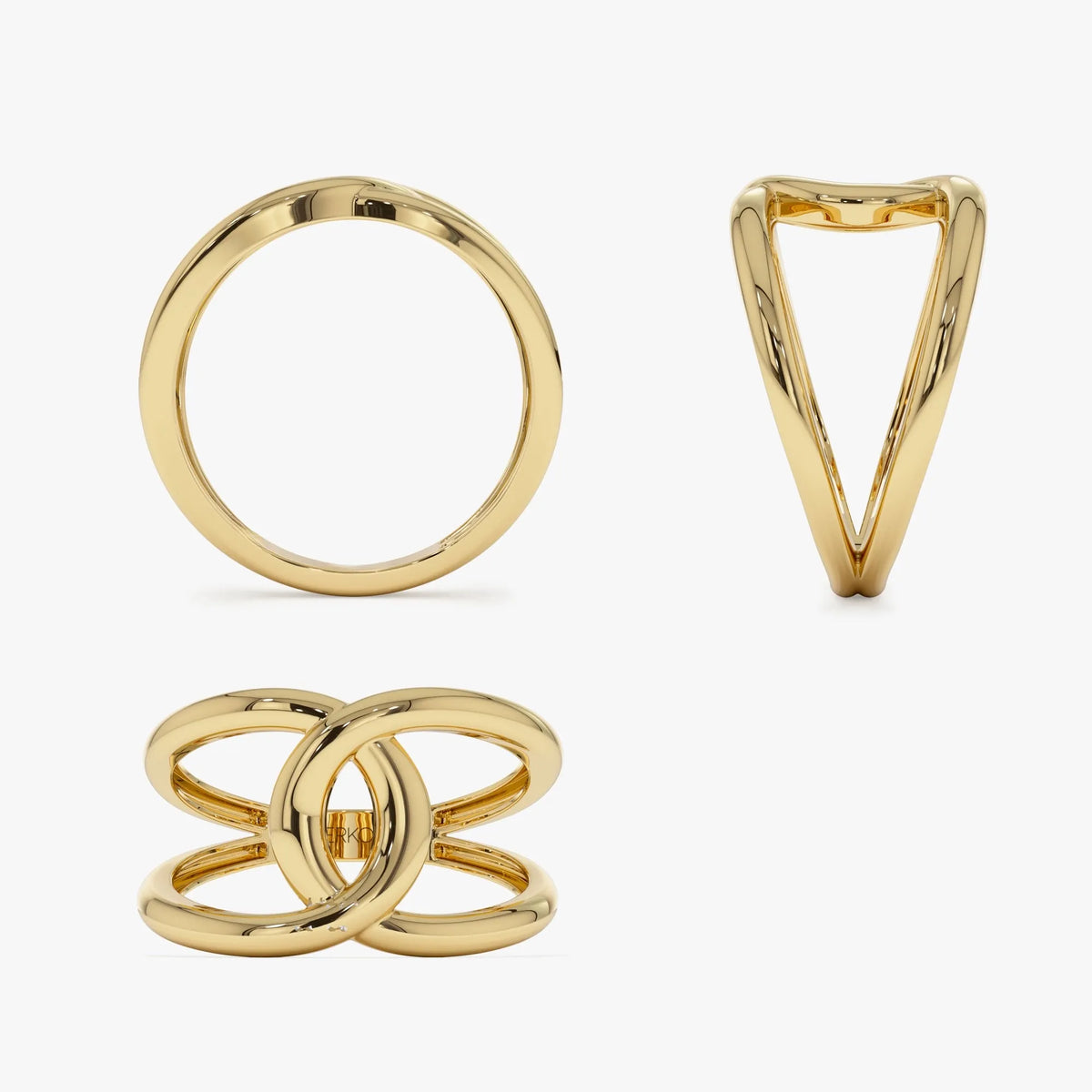 14k Solid Gold Infinity Knot Wide Statement Ring