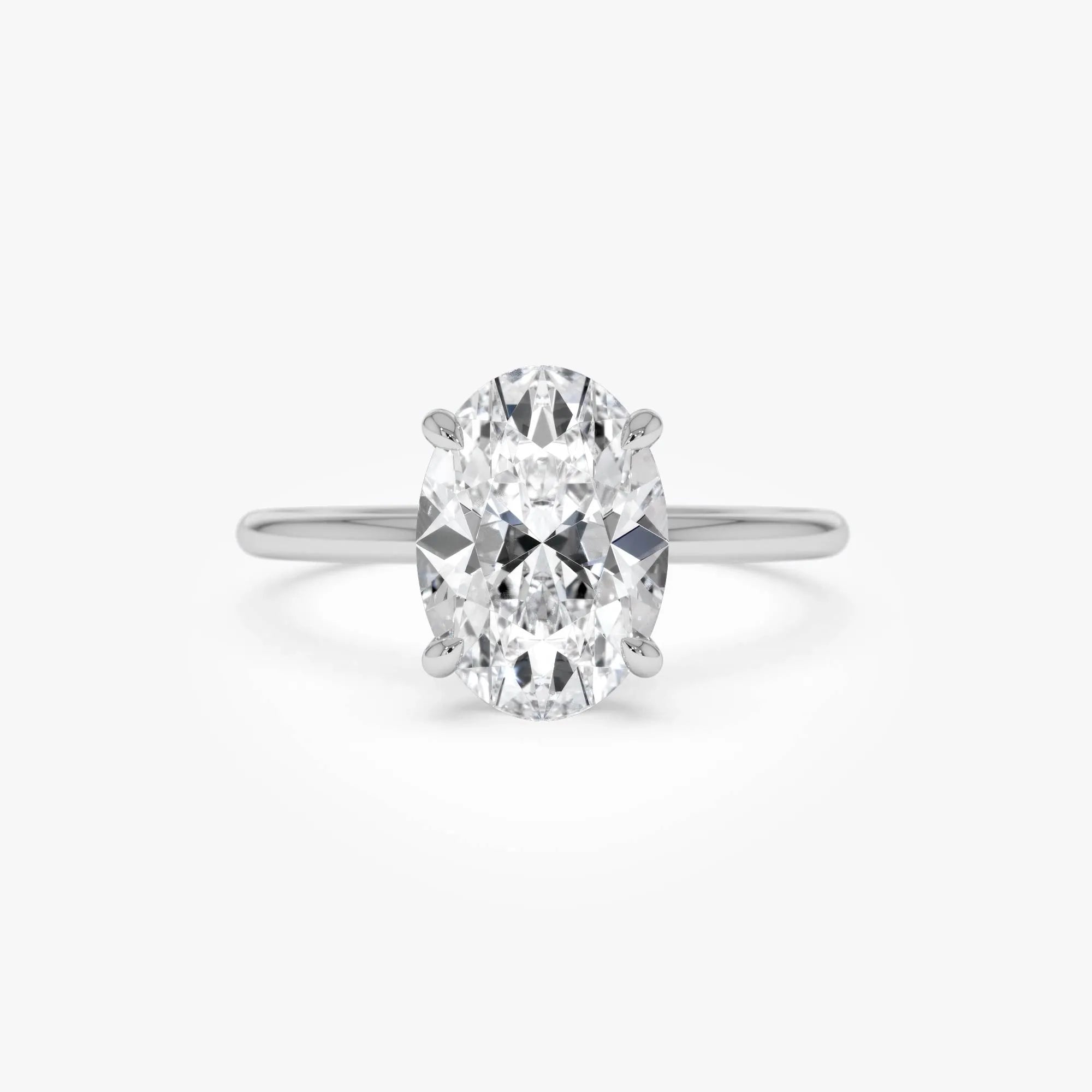 14k Gold Lab Grown Diamond Oval Cut Engagement Ring with Hidden Halo 2.10 ctw IGI Certified Maribel