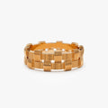 14k Solid Gold Ribbed Woven Stackable Band Ring