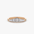 14K Gold Tapered Baguette Diamond Tiara Ring 0.30ctw Prong Setting