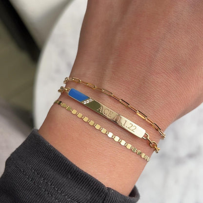 Slash Engravable Bracelet with Diamond Accents