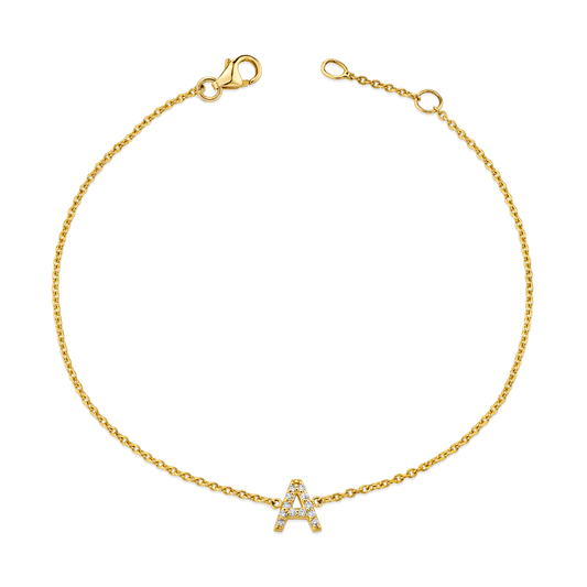 Diamond Pave Letter Bracelet
