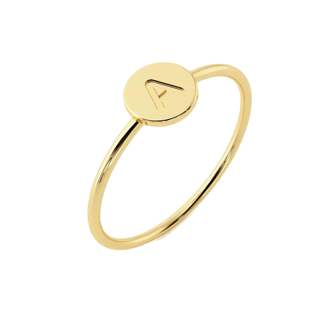 Kids Mini Round Initial Ring