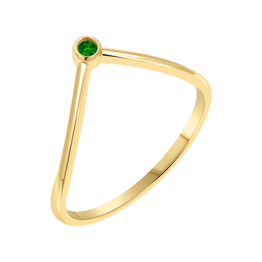 Wishbone Birthstone Ring