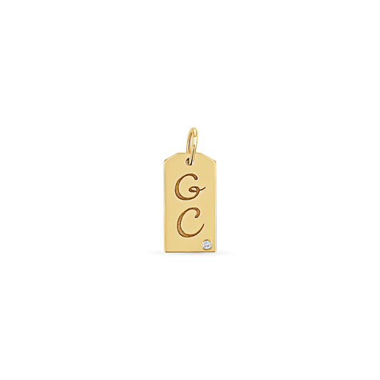 Diamond Initial Tag Charm