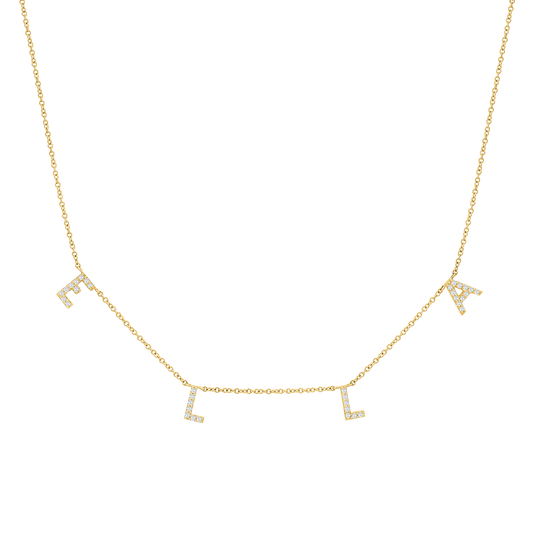 Diamond Spaced Letter Necklace