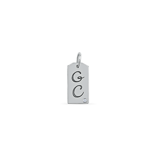 Diamond Initial Tag Charm
