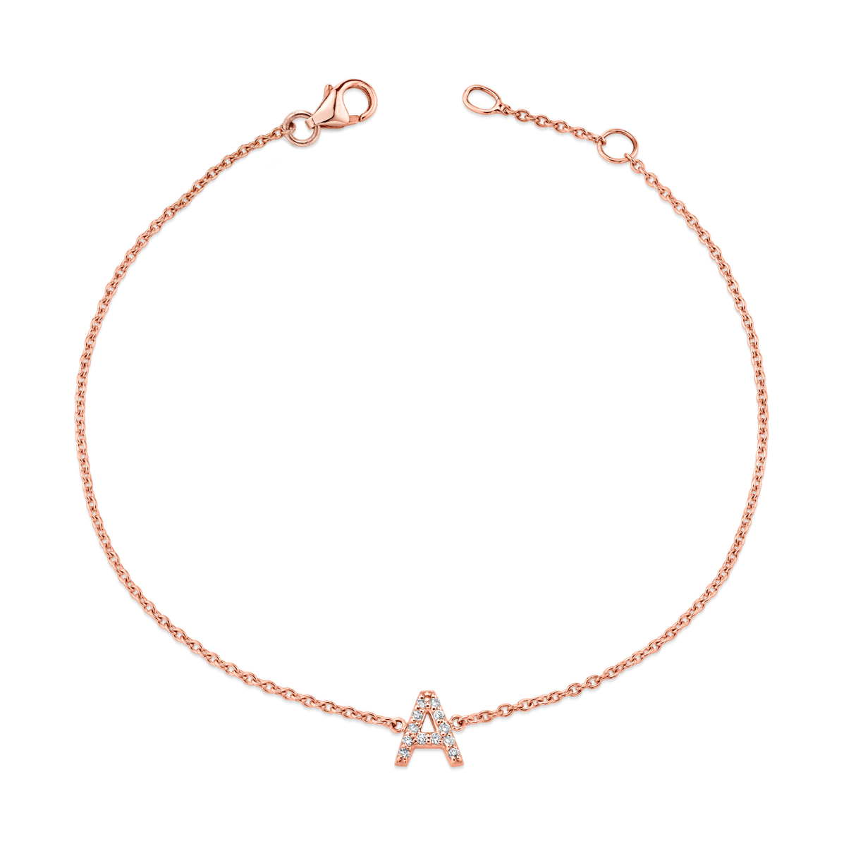 Diamond Pave Letter Bracelet